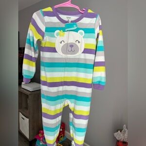 Carter's Fleece Striped Footie Pajamas Size 18M GUC